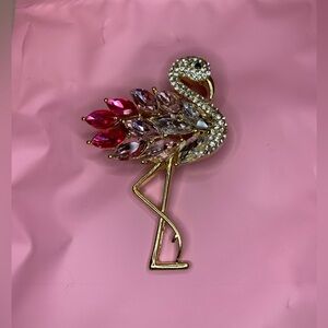 NWOT Crystal Flamingo Brooch